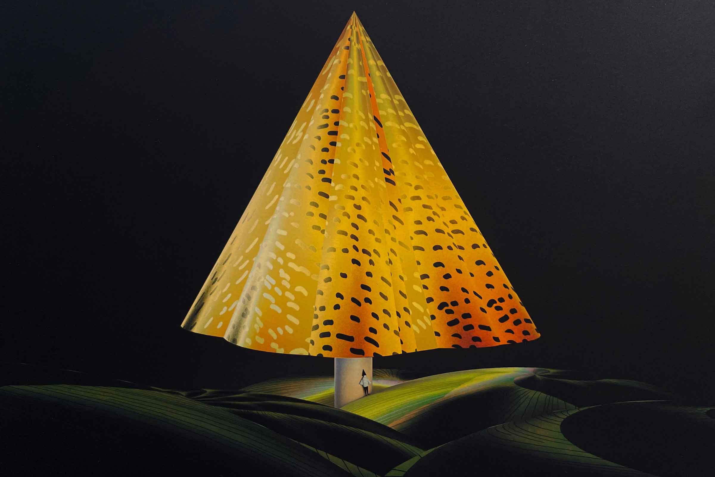 美術家・Atsushigraphの木製パネルジークレープリント「Lamp」絵柄部分