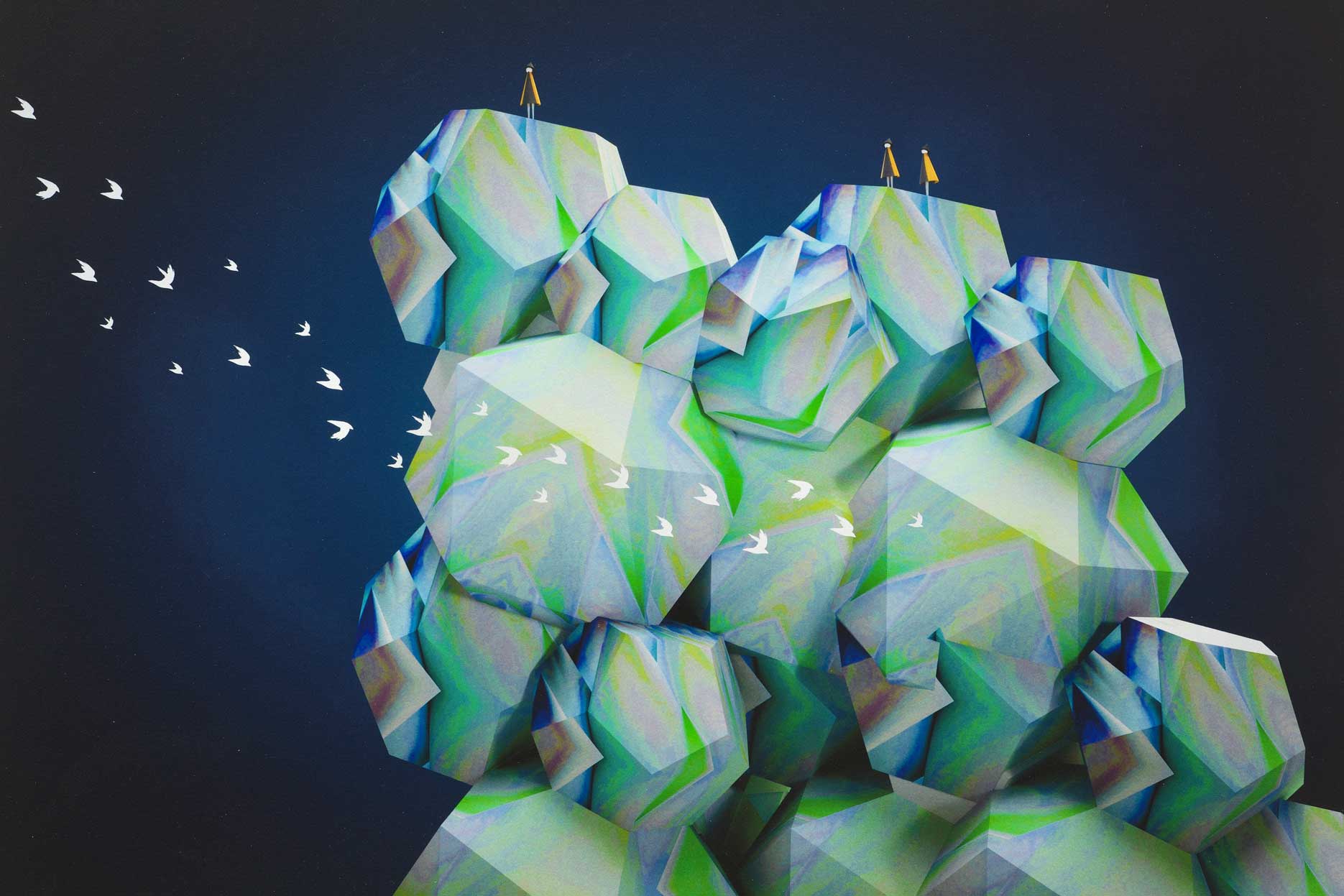 Light Rocks ジークレープリント(木製マウントパネル)created by Atsushigraph