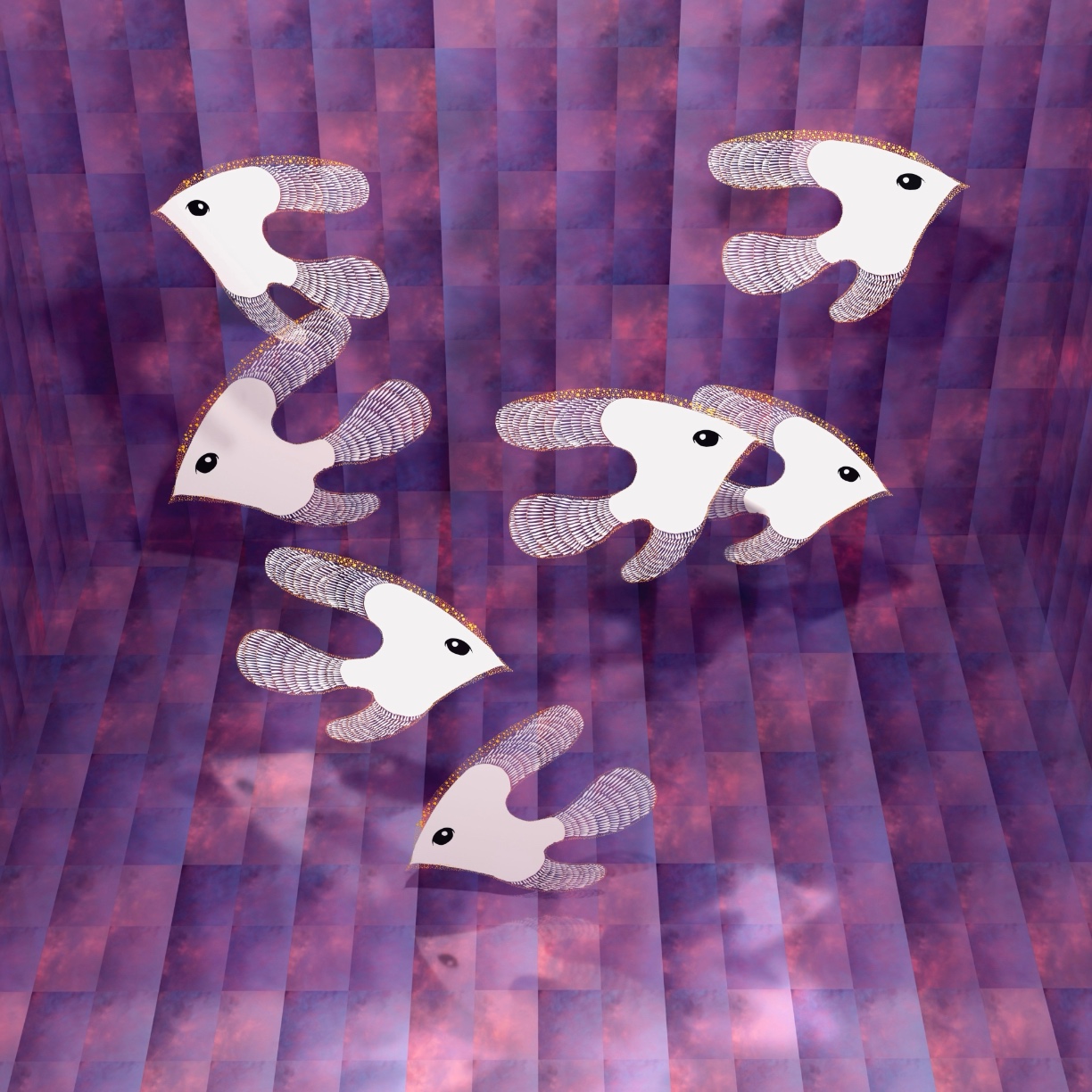 Atsushigraphのデジタルアート作品「Swim Purple」の画像です。
