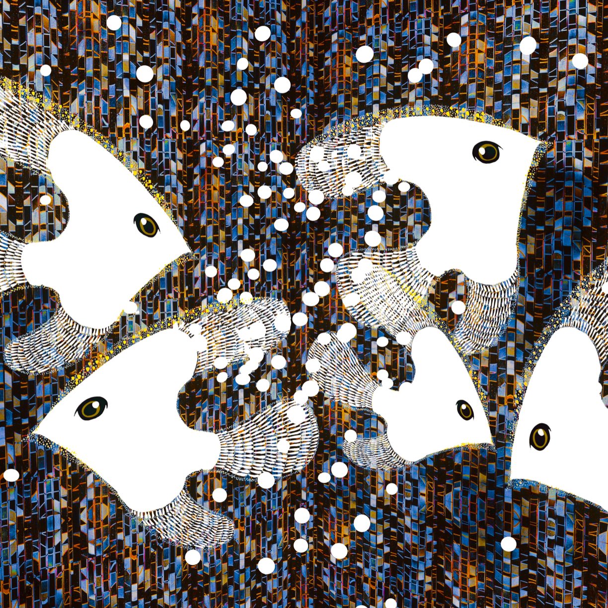 Atsushigraphのデジタルアート作品「White Fish」の画像です。